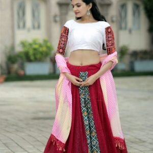 Premium Designer Embroidered Viscose Crochet Lehenga Choli with Dupatta Set