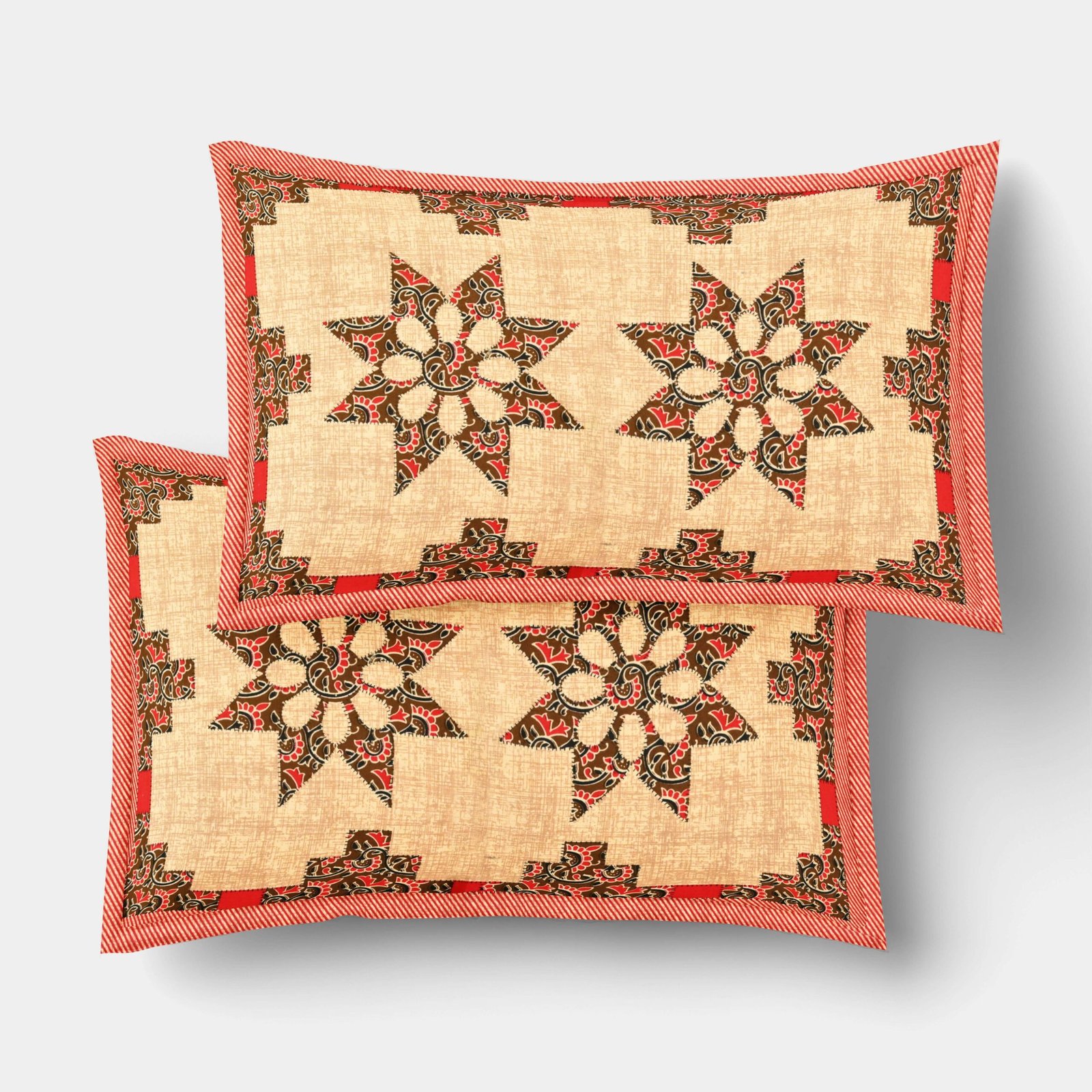 Rajasthani Traditionally Printed Cotton Doublebed Bedsheet With Pack of 2 Pillow Covers - Image 4