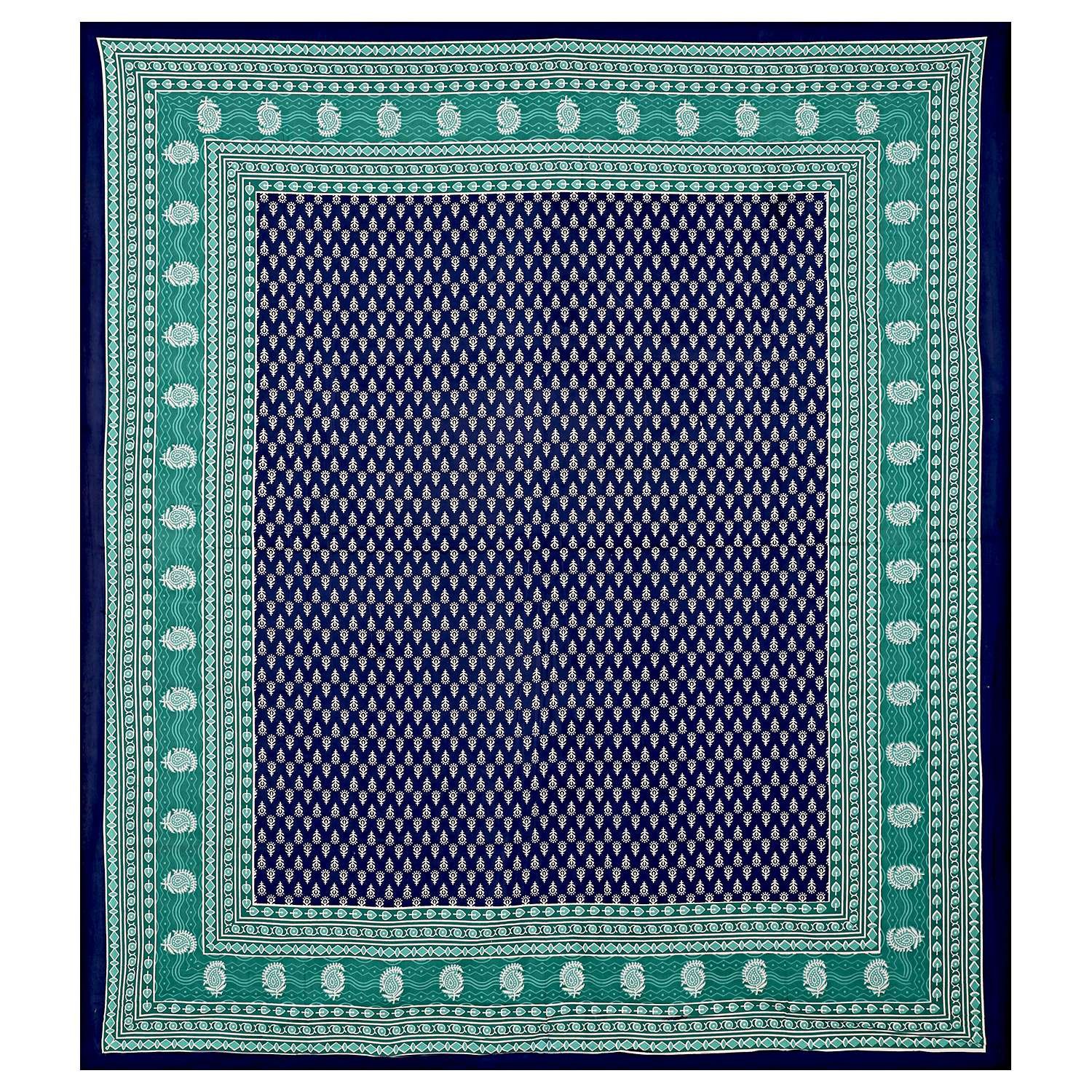 Rajasthani Traditionally Printed Cotton Doublebed Bedsheet With Pack of 2 Pillow Covers - Image 2